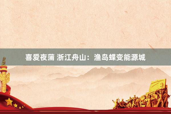 喜爱夜蒲 浙江舟山：渔岛蝶变能源城