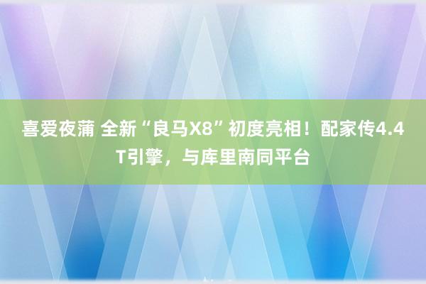 喜爱夜蒲 全新“良马X8”初度亮相！配家传4.4T引擎，与库里南同平台