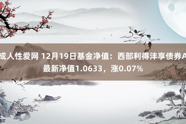 成人性爱网 12月19日基金净值：西部利得沣享债券A最新净值1.0633，涨0.07%