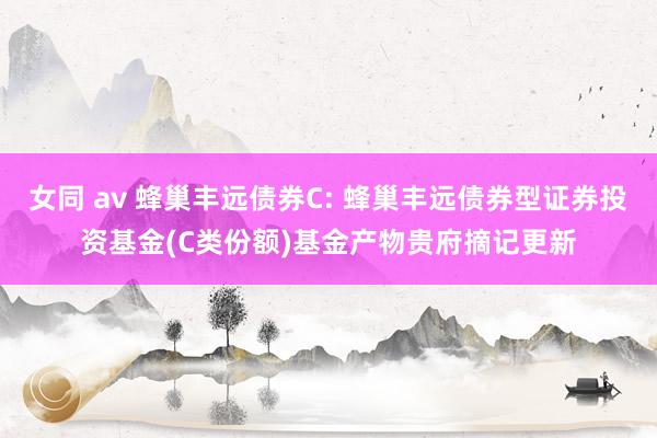 女同 av 蜂巢丰远债券C: 蜂巢丰远债券型证券投资基金(C类份额)基金产物贵府摘记更新
