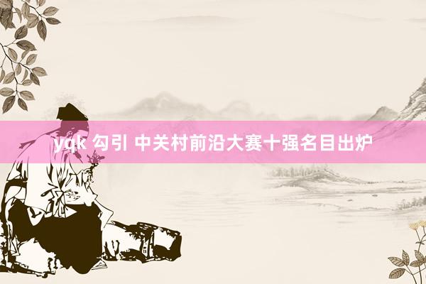 yqk 勾引 中关村前沿大赛十强名目出炉