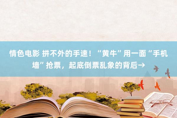情色电影 拼不外的手速！“黄牛”用一面“手机墙”抢票，起底倒票乱象的背后→