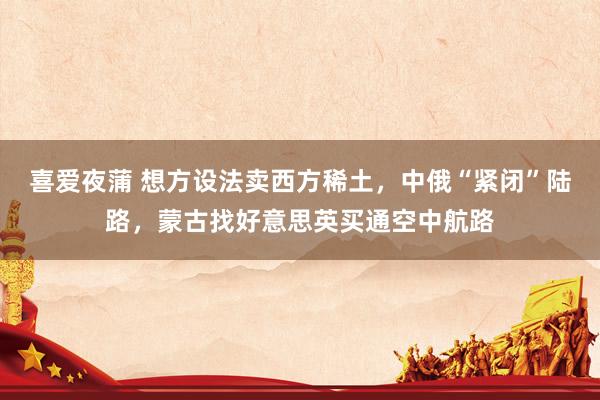 喜爱夜蒲 想方设法卖西方稀土，中俄“紧闭”陆路，蒙古找好意思英买通空中航路