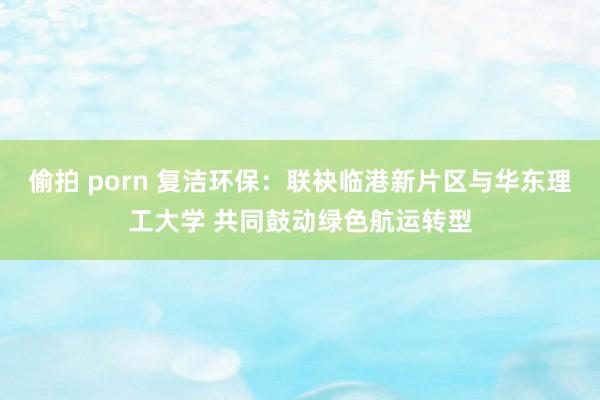 偷拍 porn 复洁环保：联袂临港新片区与华东理工大学 共同鼓动绿色航运转型