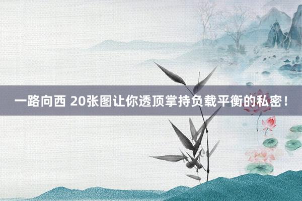 一路向西 20张图让你透顶掌持负载平衡的私密！