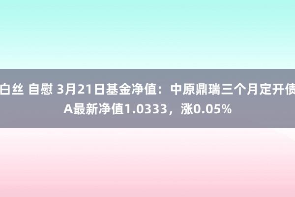 白丝 自慰 3月21日基金净值：中原鼎瑞三个月定开债A最新净值1.0333，涨0.05%