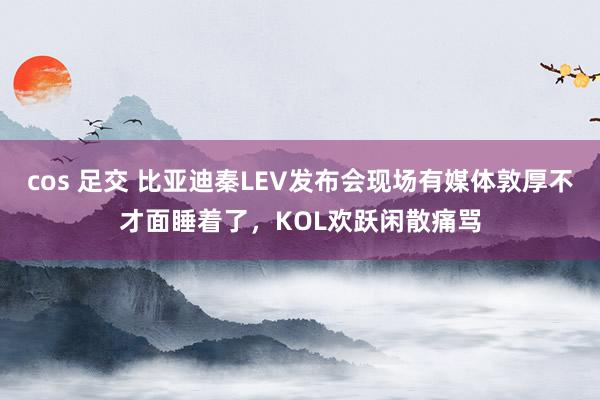 cos 足交 比亚迪秦LEV发布会现场有媒体敦厚不才面睡着了，KOL欢跃闲散痛骂