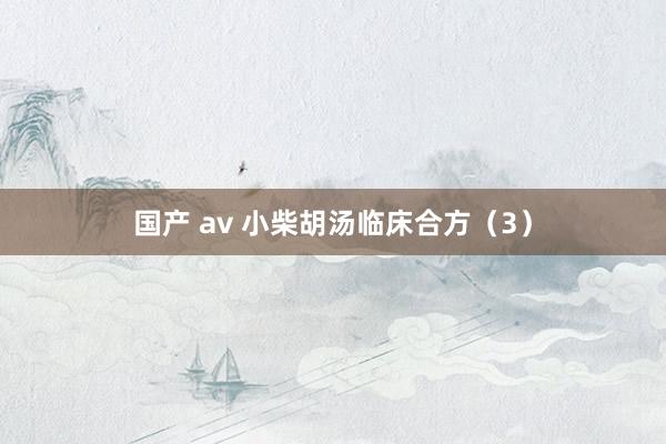 国产 av 小柴胡汤临床合方（3）