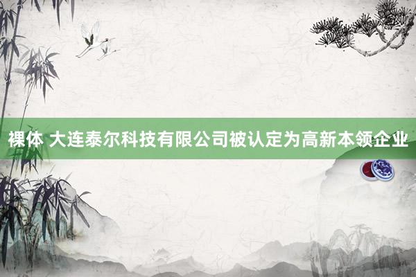 裸体 大连泰尔科技有限公司被认定为高新本领企业