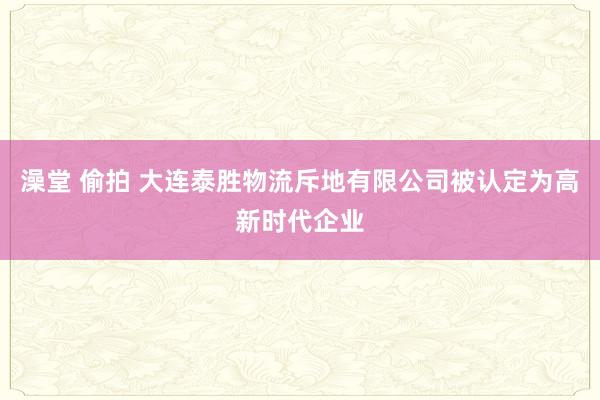 澡堂 偷拍 大连泰胜物流斥地有限公司被认定为高新时代企业