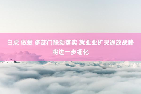 白虎 做爱 多部门联动落实 就业业扩灵通放战略将进一步细化