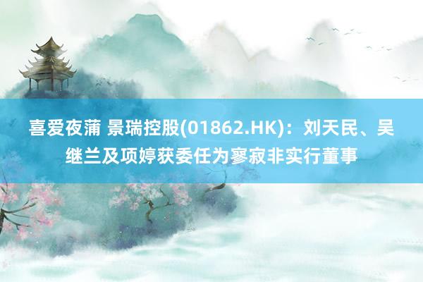 喜爱夜蒲 景瑞控股(01862.HK)：刘天民、吴继兰及项婷获委任为寥寂非实行董事