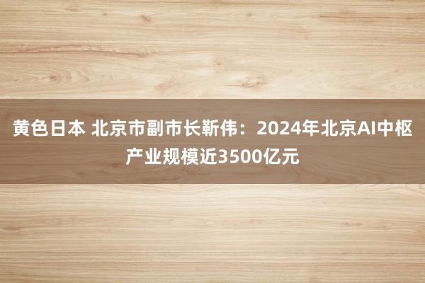 黄色日本 北京市副市长靳伟：2024年北京AI中枢产业规模近3500亿元