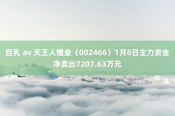 巨乳 av 天王人锂业（002466）1月8日主力资金净卖出7207.63万元