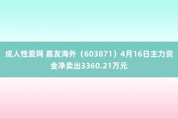 成人性爱网 嘉友海外（603871）4月16日主力资金净卖出3360.21万元