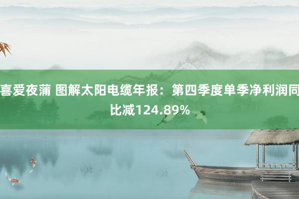 喜爱夜蒲 图解太阳电缆年报：第四季度单季净利润同比减124.89%