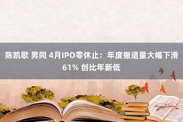 陈凯歌 男同 4月IPO零休止：年度撤退量大幅下滑61% 创比年新低