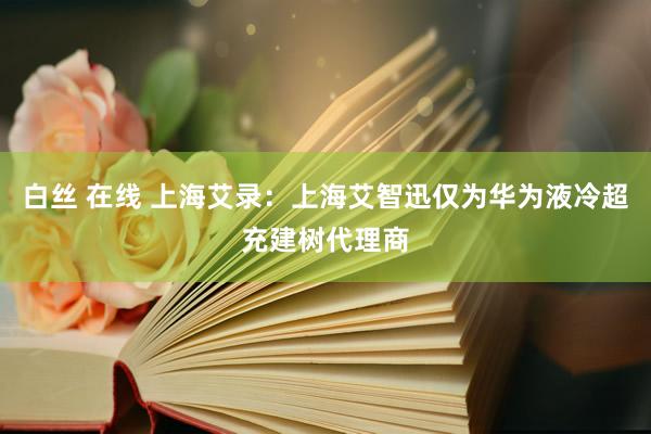 白丝 在线 上海艾录：上海艾智迅仅为华为液冷超充建树代理商