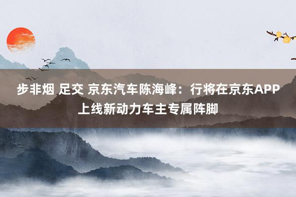 步非烟 足交 京东汽车陈海峰：行将在京东APP上线新动力车主专属阵脚