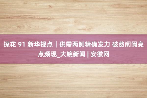 探花 91 新华视点｜供需两侧精确发力 破费阛阓亮点频现_大皖新闻 | 安徽网
