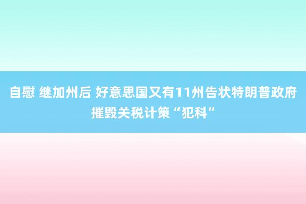 自慰 继加州后 好意思国又有11州告状特朗普政府摧毁关税计策“犯科”