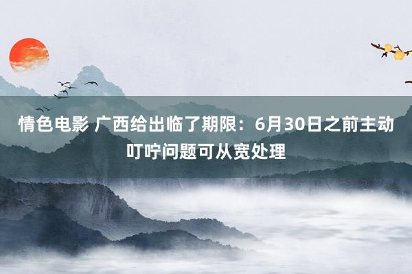 情色电影 广西给出临了期限：6月30日之前主动叮咛问题可从宽处理